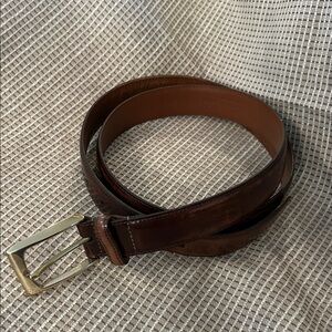 Johnston & Murphy Dark Brown Leather Belt